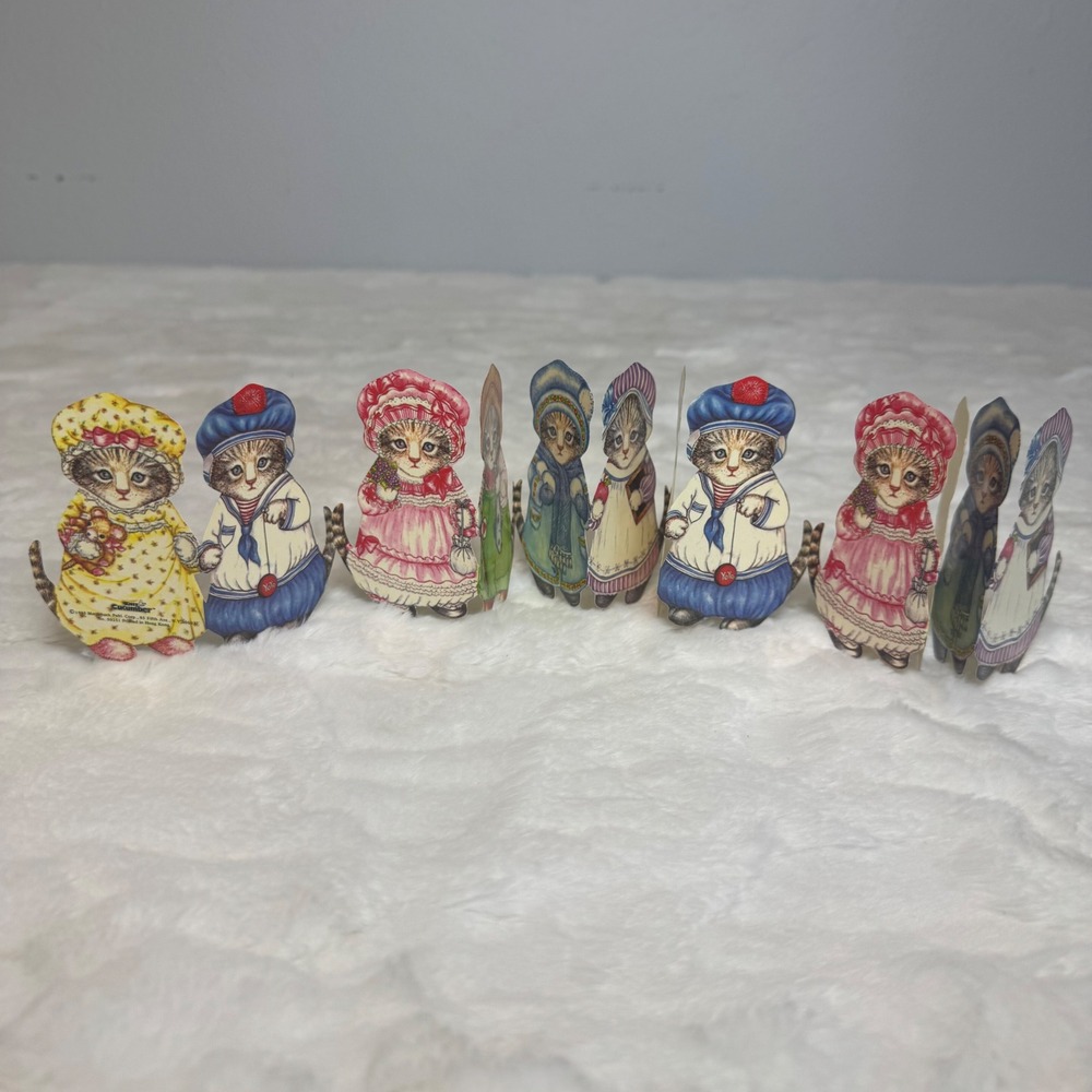 Vintage 1985 Kitty Cucumber Paper Doll Chain Merrimack Publishing Corp 50251